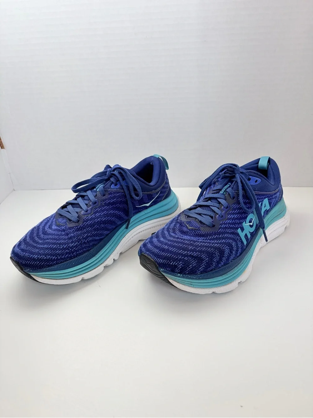 Hoka Cushioned Running Shoes Gaviota 5 Stability Sneakers Blue Teal Size 7.5